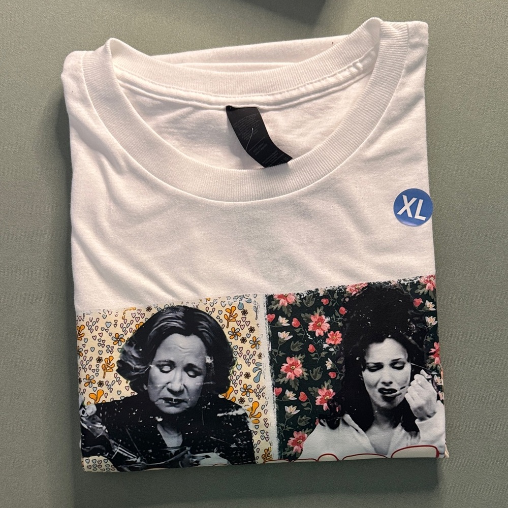 Mom Vibes White Graphic T-Shirt with Portraits